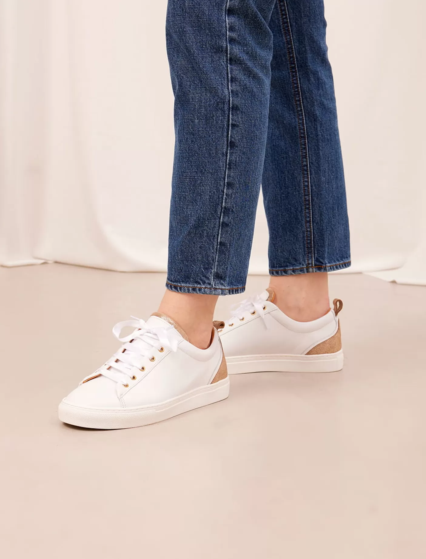 Women Pied de Biche Sneakers<Lola White & Gold